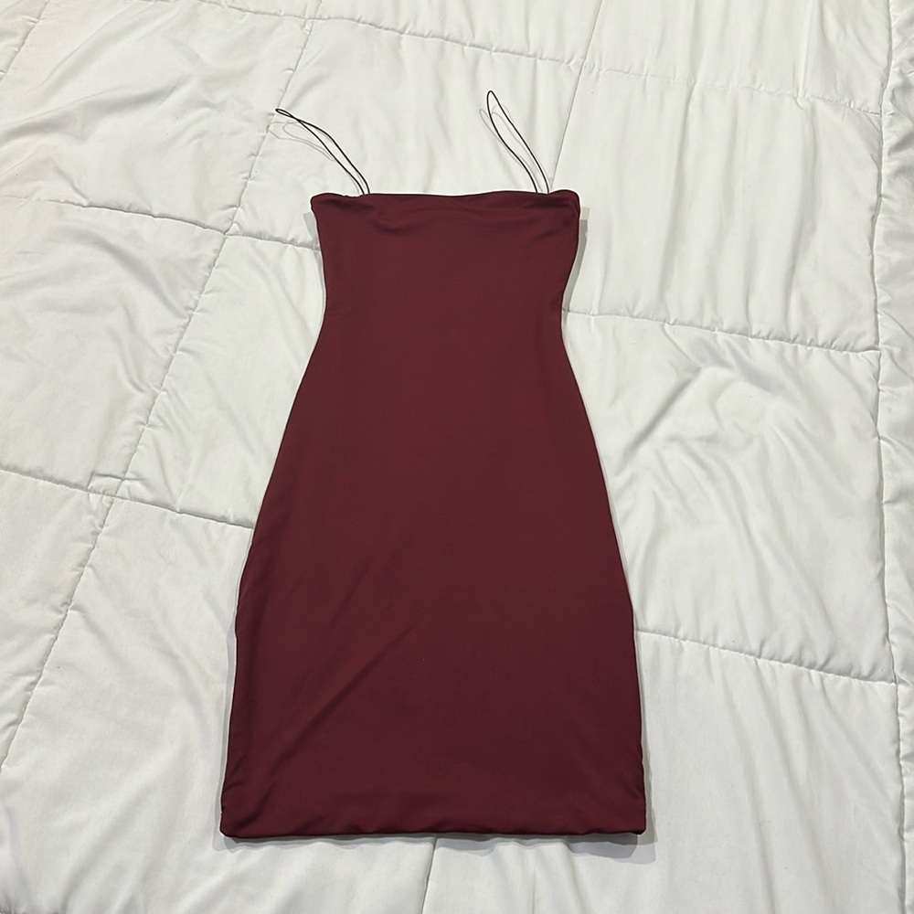 Maroon Mini Bodycon Dress